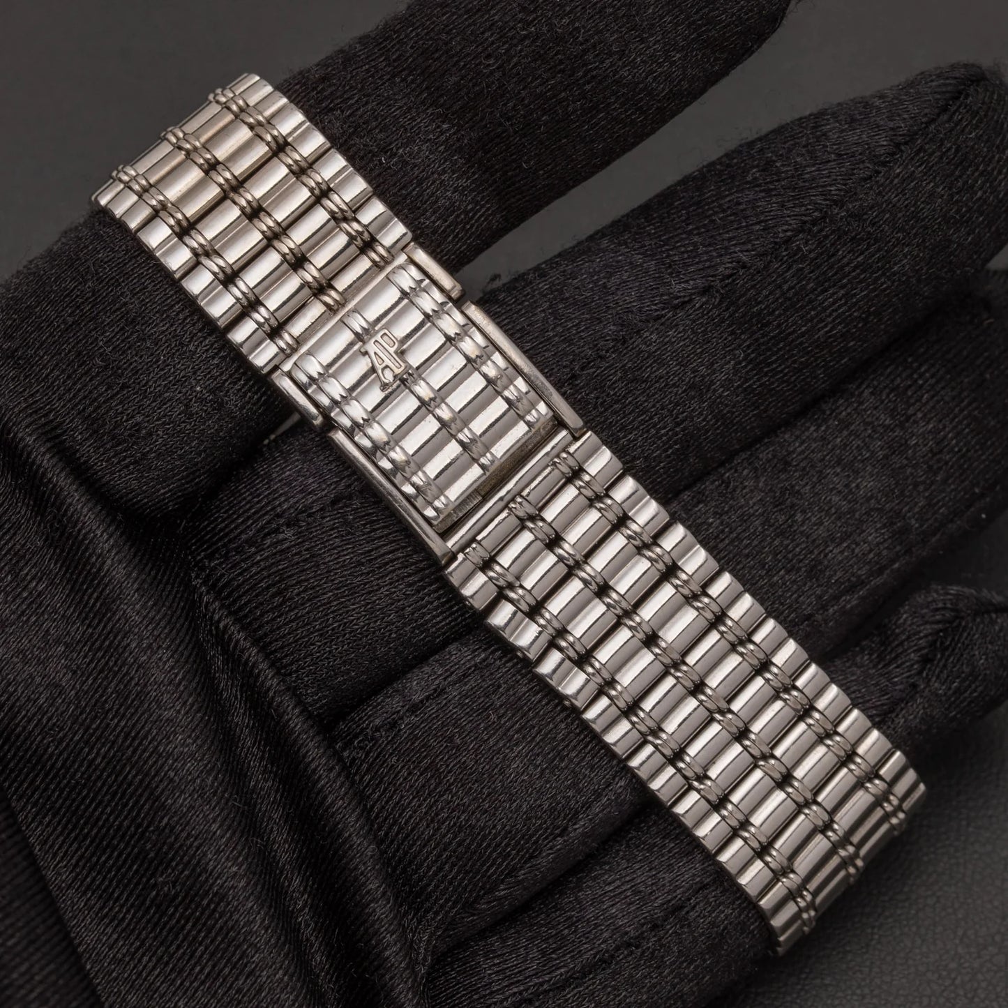 Audemars Piguet Bamboo 27mm Factory Diamond Lapis Dial 18K White Gold Watch