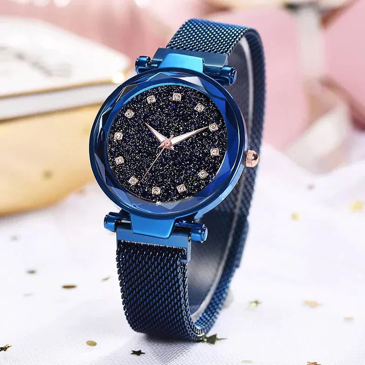 Diamond Design Watch with Mesh Strap + FREE BRACELET ๐