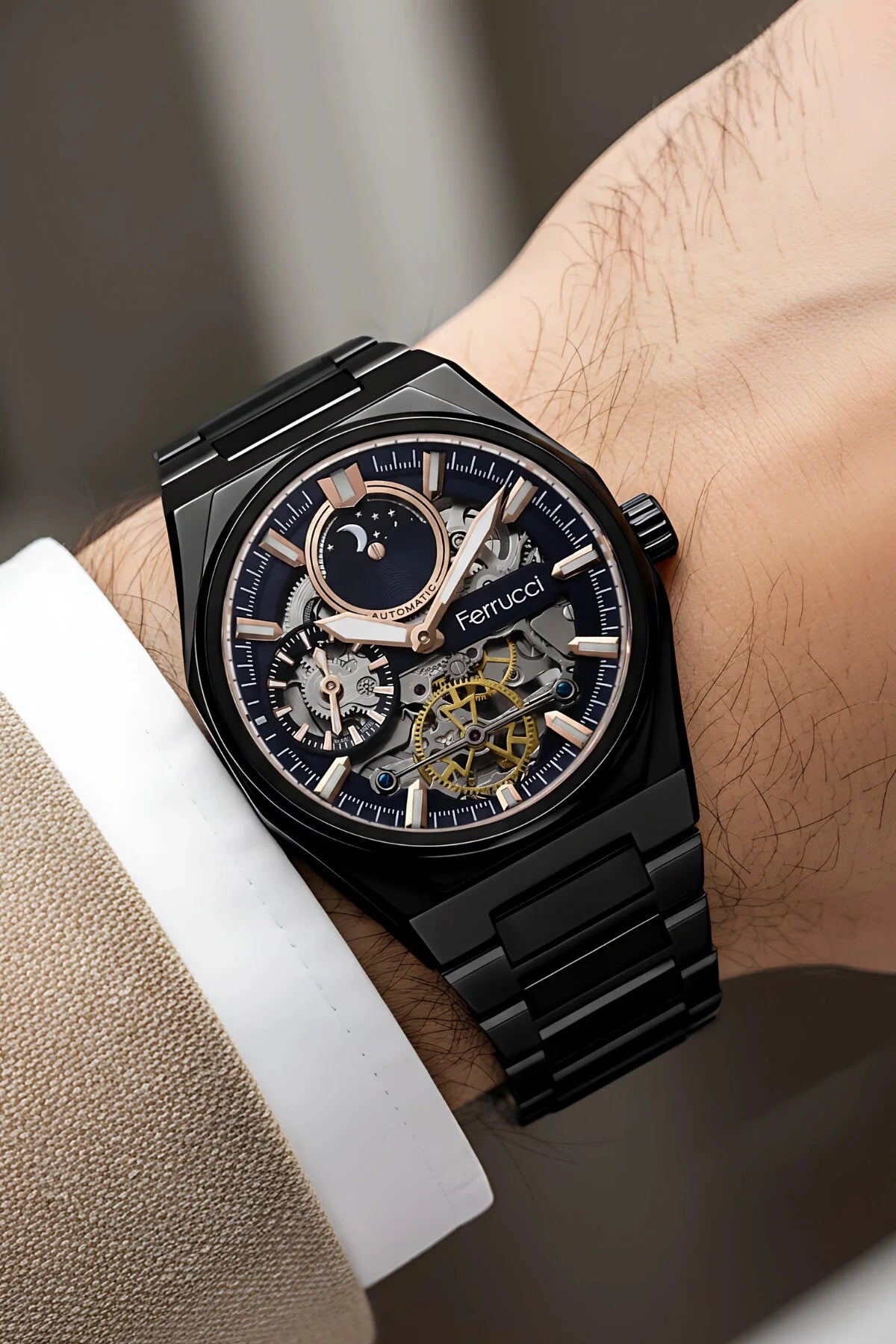 Ferrucci FR638169 Mechanical Watch, Stainless Steel.