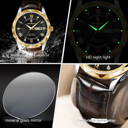Men's Luxury Fashion Quartz Wrist Watch (Leather Belt)