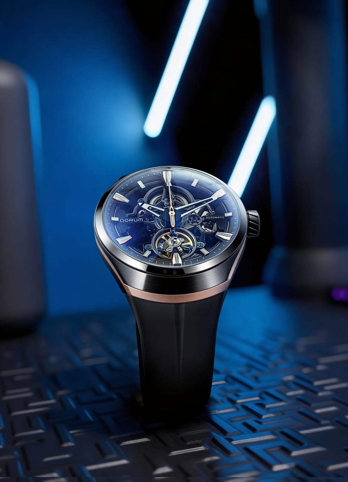 Qorum Equinox Men’s Automatic Skeleton Watch