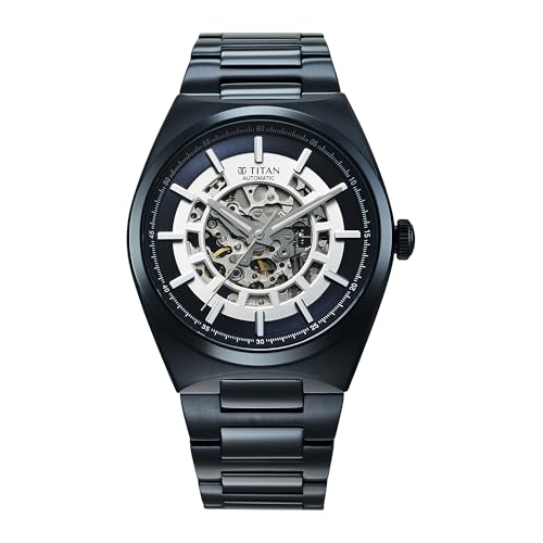 Titan Nexus Skeletal Automatic Analog with Brown Dial Brown Stainless Steel Strap Watch for Men - 90221QM01|B0F3J4N4DB