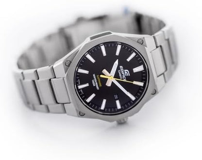 Casio Edifice EFR-S108D-1AVUDF, Silver/Black, Bracelet|B093L8MX1Q