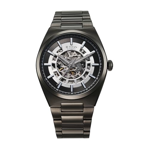 Titan Nexus Skeletal Automatic Analog with Brown Dial Brown Stainless Steel Strap Watch for Men - 90221QM01|B0F3J4N4DB