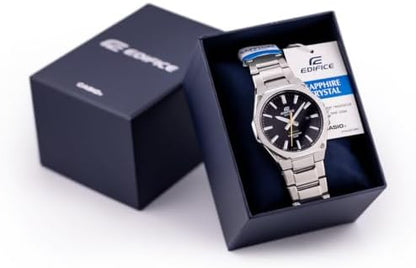 Casio Edifice EFR-S108D-1AVUDF, Silver/Black, Bracelet|B093L8MX1Q