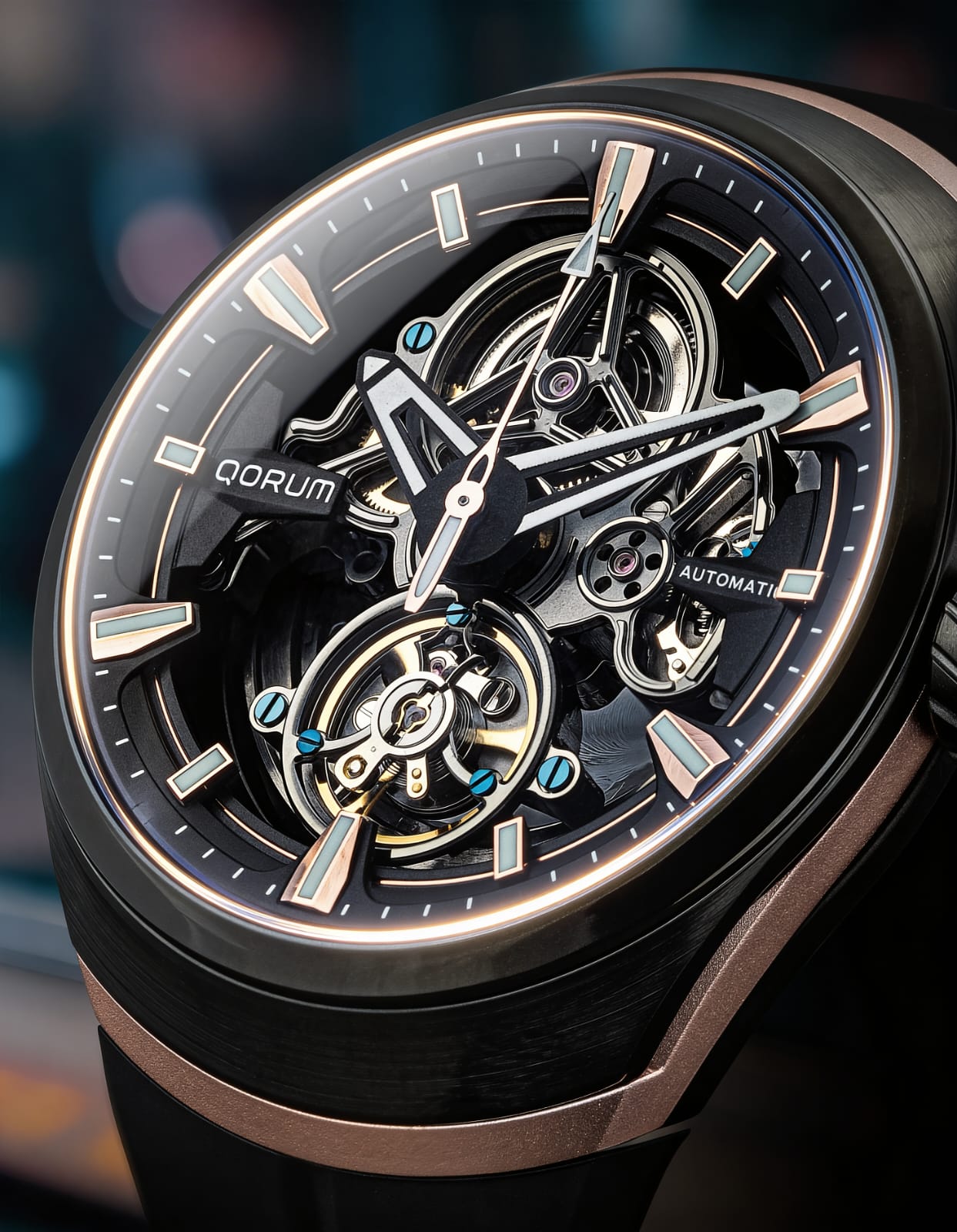 Qorum Equinox Men’s Automatic Skeleton Watch
