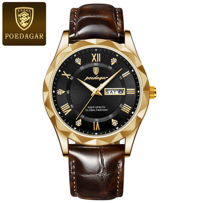 Men's Luxury Fashion Quartz Wrist Watch (Leather Belt)
