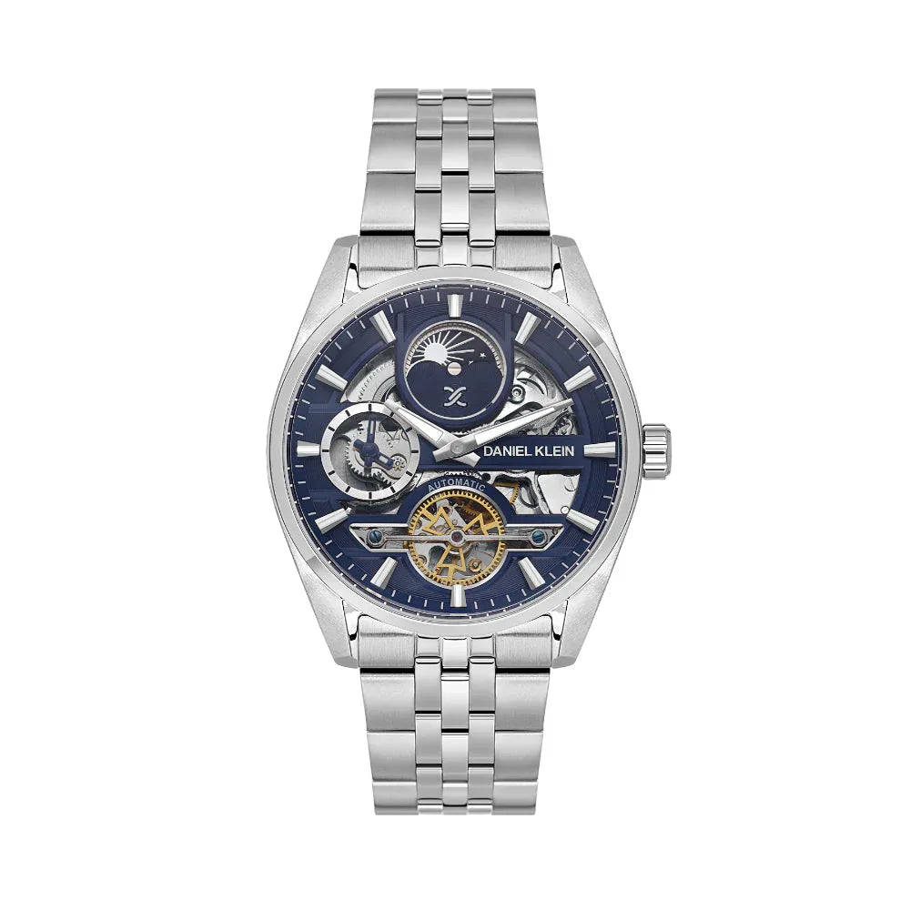 Daniel Klein Skeleton Silver Stainless Steel Watch for Men DK.1.14266-4 - Daniel Klein Saudi Arabia