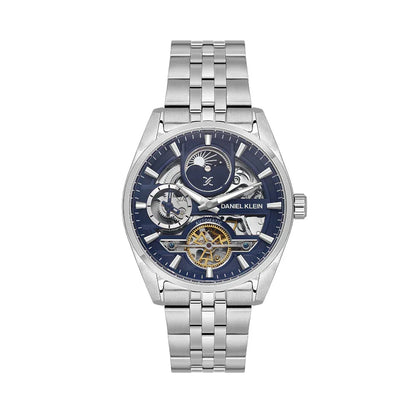 Daniel Klein Skeleton Silver Stainless Steel Watch for Men DK.1.14266-4 - Daniel Klein Saudi Arabia