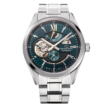 Orient Star Contemporary Modern Skeleton Green Dial Watch