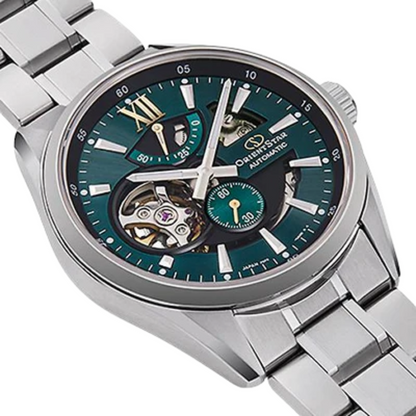 Orient Star Contemporary Modern Skeleton Green Dial Watch