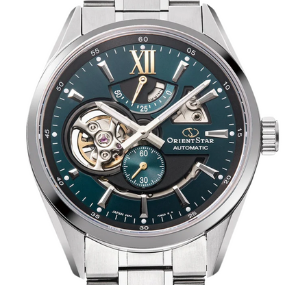 Orient Star Contemporary Modern Skeleton Green Dial Watch