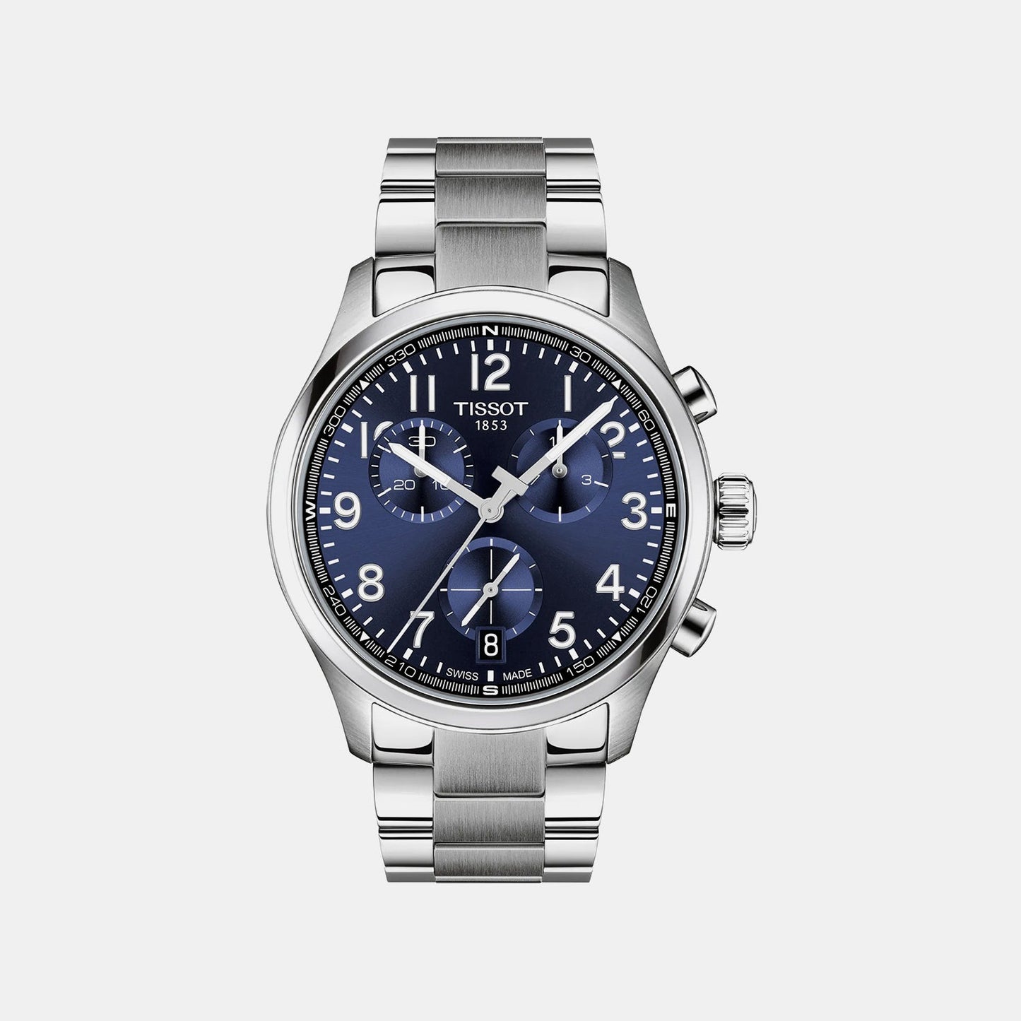 Tissot Xl Men Quartz Blue Dial Chronograph Stainless Steel Watch