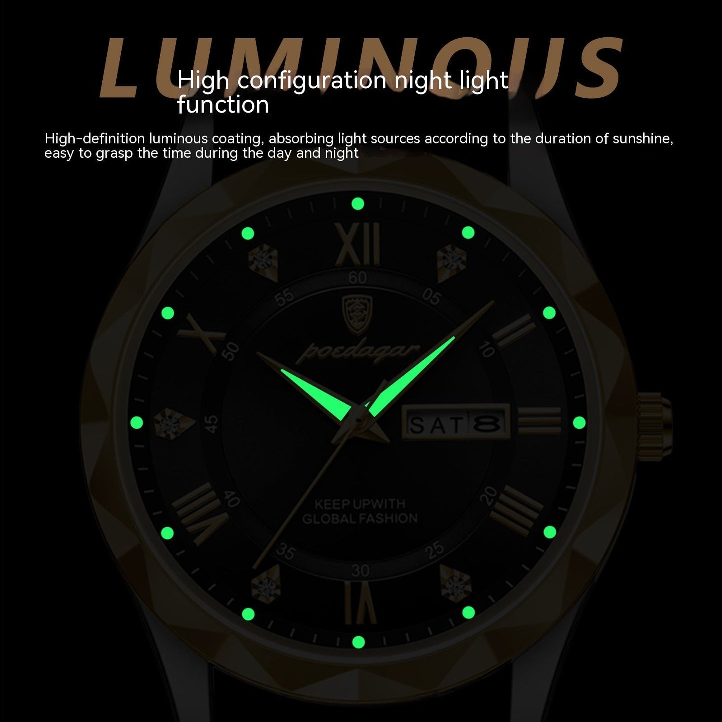 Men's Luxury Fashion Quartz Wrist Watch (Leather Belt)