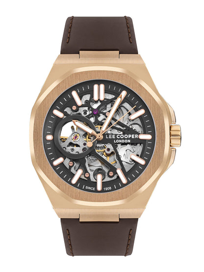 Lee Cooper Men Dial & Leather Bracelet Style Straps Analogue Automatic Watch LC07978.454