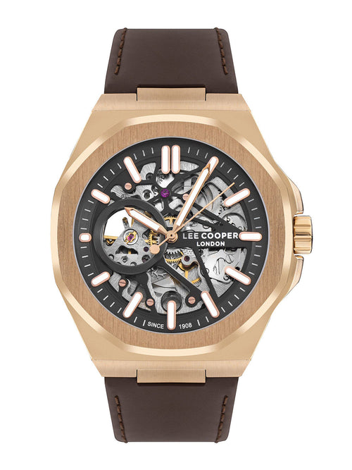 Lee Cooper Men Dial & Leather Bracelet Style Straps Analogue Automatic Watch LC07978.454