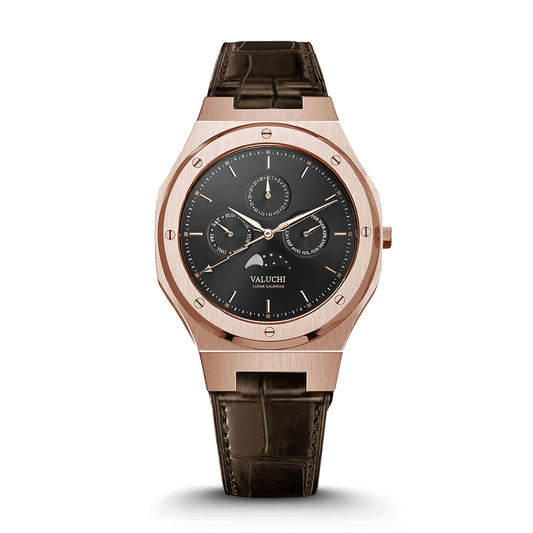 Rose Gold Black Leather Watch – Timeless Elegance, Everyday Confidence