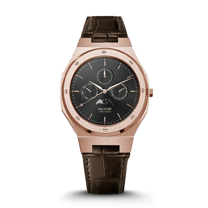 Rose Gold Black Leather Watch – Timeless Elegance, Everyday Confidence
